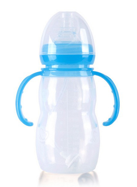 豆豆我260ml寬口帶柄硅膠奶瓶