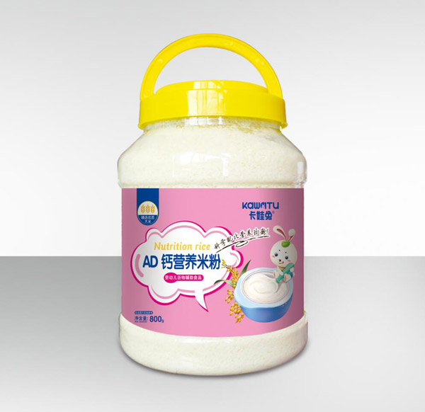 卡娃兔營(yíng)養(yǎng)米粉-AD鈣桶裝800g