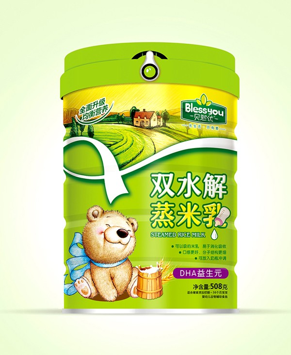 貝熙優(yōu)雙水解蒸米乳聽裝508克(DHA益生元)