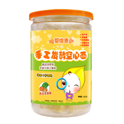 嬰維麥手工發(fā)酵空心面西蘭花香菇